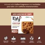 RAY7 Coffee Handmade Soap, Glycerin Based with Coffee Extract and Aloevera Juice, Moisturising and Hydrating, for Glowing Soft Skin, Sulphate Free, Paraben Free, 100g, Pack of 3 (Coffee Handmade Soap) - Image 2