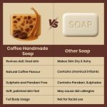 RAY7 Coffee Handmade Soap, Glycerin Based with Coffee Extract and Aloevera Juice, Moisturising and Hydrating, for Glowing Soft Skin, Sulphate Free, Paraben Free, 100g, Pack of 3 (Coffee Handmade Soap) - Image 4