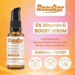 Resultor 5% Vitamin C Face Serum For Brightness and Glow 30ml | Enriched with Niacinimide, Arbutin and White Lotus | Fights Pigmentation & Evens Skin Tone | Dermatologically Tested | For Men and Women | - Image 3